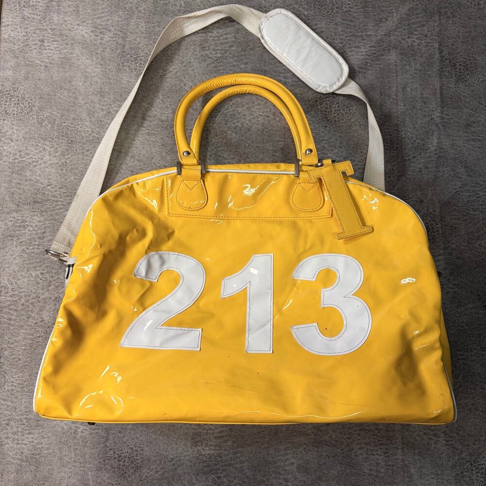 Trumpette Yellow Patent Duffel Bag